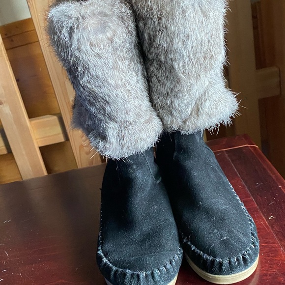 SOFTMOC Denise Lined Moccasins with fur Size 7 - Picture 2 of 4